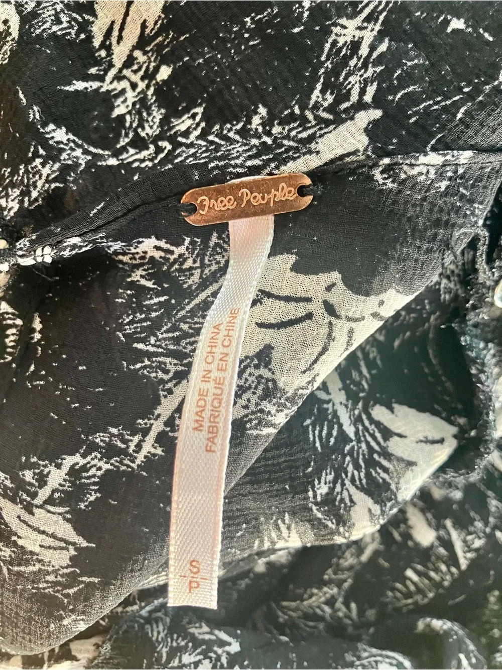 Free People Black Floral Mini Dress